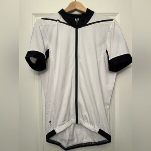 Specialized 2010s Style White and Black Cycling Jersey